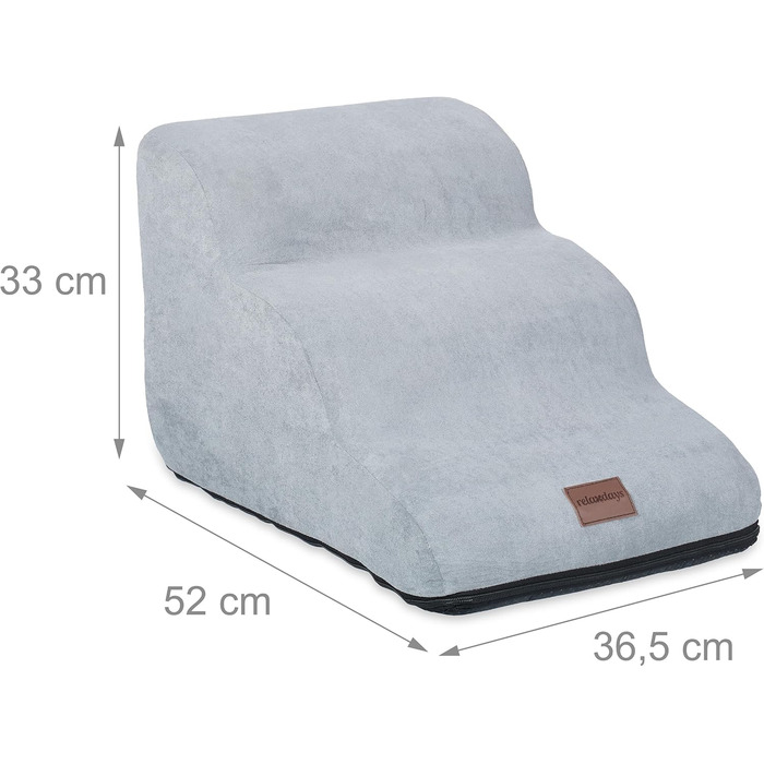 Сходинки для домашніх тварин Relaxdays 3 сходинки, для собак та котів, сірі, 33 x 36,5 x 52 см