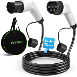 Кабель для зарядки електромобіля Type 2 (22kW, 32A, 5M) з варіатором напруги 3-фазний, з сумкою, для Tesla, e-Golf, ID.3, i3 (TÜV/CE/IP65)