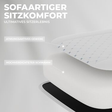 Геймерське крісло Ergonormic з підставкою для ніг та підтримкою попереку, регульоване, для дому, офісу, кіберспорту - біло-блакитне