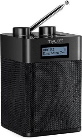 Портативне DAB/DAB+ радіо з цифровим радіо UKW, FM, Bluetooth 5.0, USB, LED дисплеєм (Чорний)