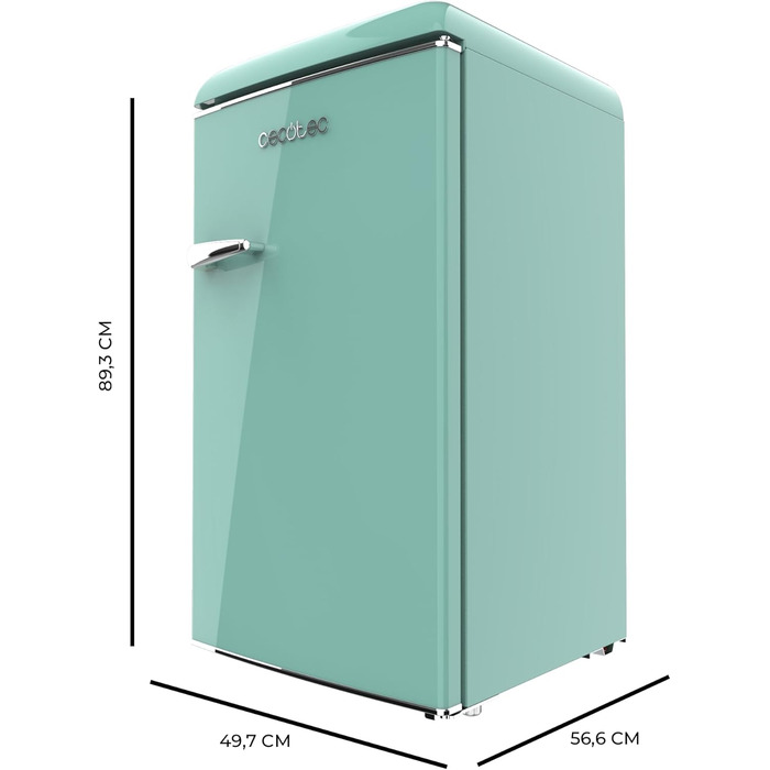 Cecotec Bolero CoolMarket TT Origin 45L Retro Mini Refrigerator - Red, 55cm High, 45L Capacity, Energy Class E, with Freezer Compartment & Chrome Handle