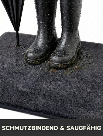 При স্বাগতний килимок 50x80 см з мікрофібри, протиковзний вологопоглинаючий килим для дому, кухні та ванної кімнати, сірий