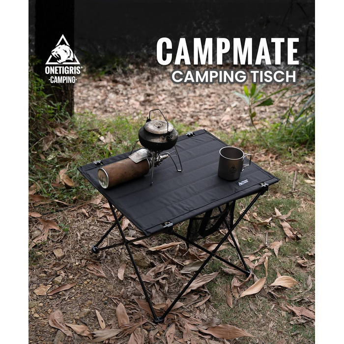 OneTigris CAMPMATE Стіл для кемпінгу складний, легкий, на 30 кг, чорний