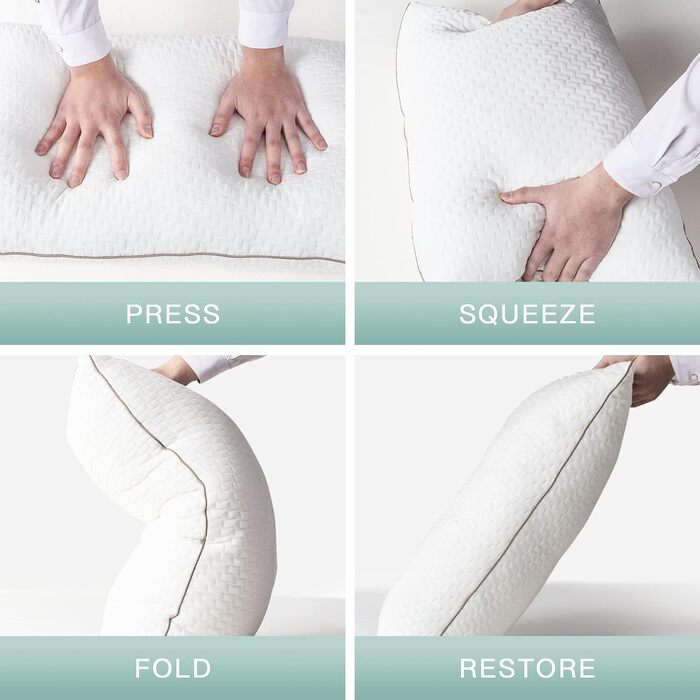 BedStory Pillows, Sleeping Pillows, 2 Pack, Hypoallergenic, Anti-Dust Mites Pillows, Down Alternative Quality, Bed Pillows for Back, Stomach, and Side Sleepers, Standard Size, Washable, 42 x 70 cm