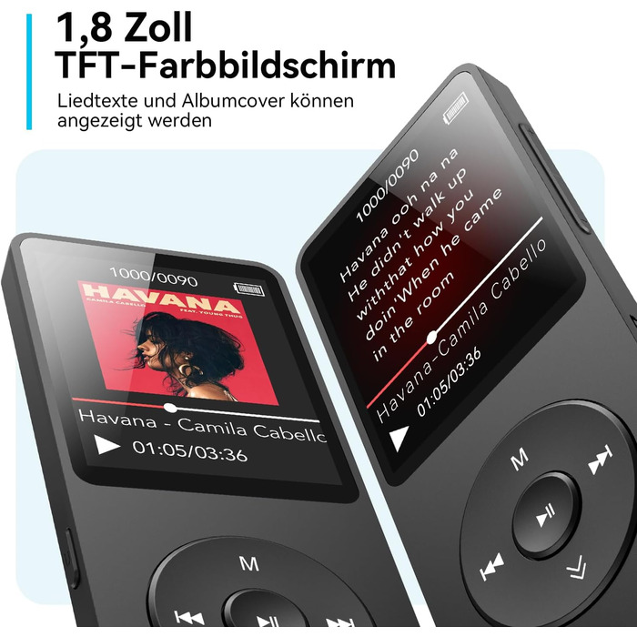 MP3 плеєр AGPTEK 32GB Bluetooth 5.3, 1.8