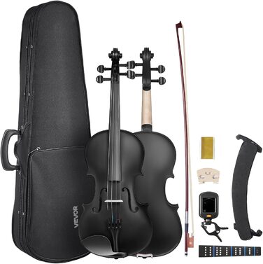 Скрипка VEVOR 4/4 з аксесуарами: футляр, струни, колінь, підставка, тюнер та інші