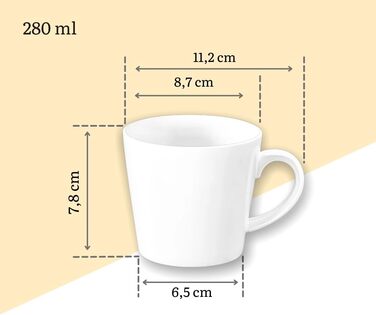 Набір чашок для чаю та кави Wilmax - 2 шт., 630 мл, порцеляна, білі