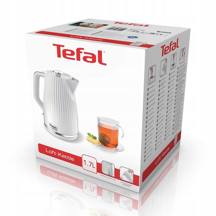 Електричний чайник TEFAL Loft 2400 Вт, білий KO250130