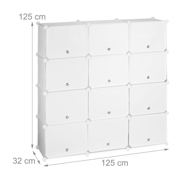 Relaxdays Shoe Cabinet, Plug-in System, 24 Compartments