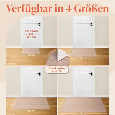 Килимок для дому Blumtal 40x60 см - антиковзаючий, для входу, з візерунком, з поліестеру, сірий (90 x 150 см, бежеві смуги)