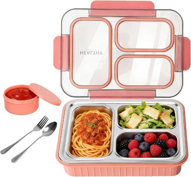 Металева ланчбокс для дітей 900 мл з 3 відділеннями, Bento Lunch Box, без BPA, для школи, дитячого садка, офісу та в дорогу