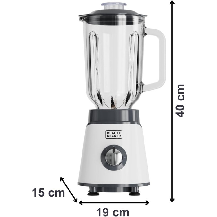 Black+Decker 2200W Stand Mixer with Glass Bowl - 2.2L, 8 Speeds, 6 Stainless Steel Blades, Ice Crush & Smoothie Function, LED Display, Safety System