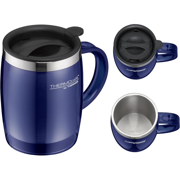 Термокружка THERMOcafé by THERMOS TC Desktop Cup, 0.35л, Lila (фіолетовий), з нержавіючої сталі та пластику, з кришкою, для офісу, кемпінгу, під кавомашину