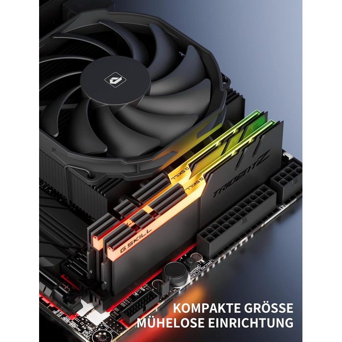 upHere H45K6: Тихий кулер для CPU з 6 тепловими трубками (90x45 мм) - сумісний з AM5/AM4/AM3, Intel 1851/1700/115x/1200