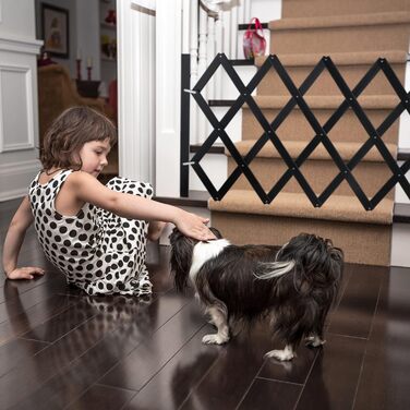 Захисне ворота для собак Relaxdays, розтягується до 108,5 см, висота 47,5-60 см, чорний колір (XL)