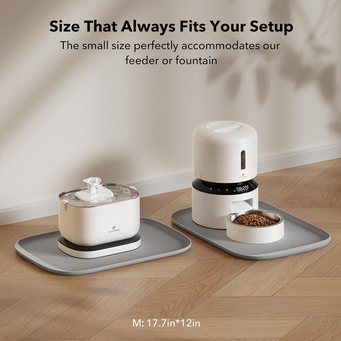 Підкладка під миску для собак та котів PETLIBRO Silikon, сіра, 45 x 30 см, нековзна, водонепроникна, для миття в посудомийній машині