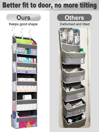 Органайзер на двері 5-ти секційний складний темно-сірий (2 шт) для ванної, дитячої, кемпінгу - підвісний стелаж для зберігання