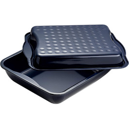 Жаровня Dr. Oetker XXL 42x34x13 см з кришкою, емальована сталь, антипригарна, термостійка до 400°C, для духовки, можна мити в посудомийці