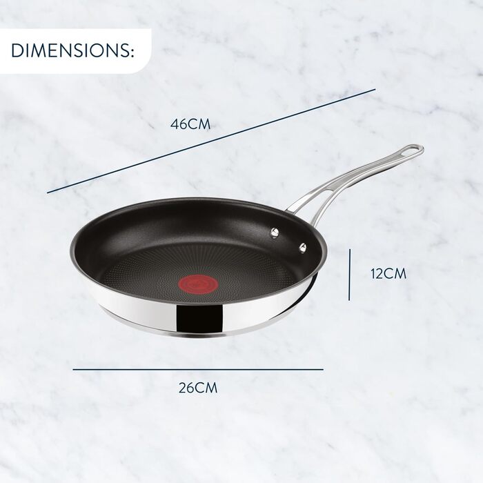 Сковорода Tefal Jamie Oliver Cook's Classics 24 см з нержавіючої сталі, індукційна з антипригарним покриттям, для всіх типів плит, термостійка до 210°C