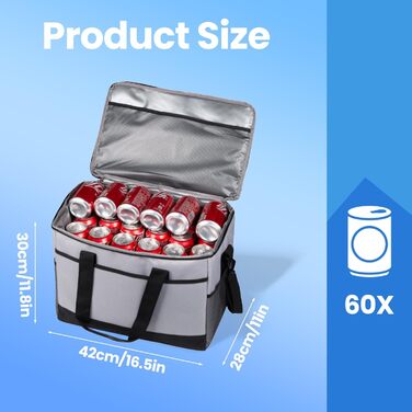 Термосумка для пікніків та відпочинку на природі 35L сірого кольору