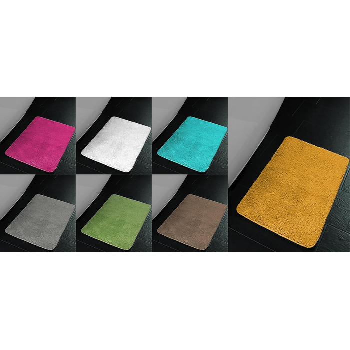 Brandsseller Bath Mat Set - 2 Piece Set (50x80cm & 45x50cm) - Green & Black