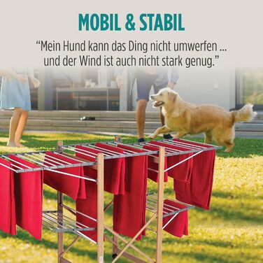 Сушарка для білизни Vitapur XXL з роликами - 2 рівні, 21м довжини, складна, 12см деревоподібний дизайн, мобільна, внутрішня/зовнішня, вантажопідйомність 25кг, 136x69см, економія місця