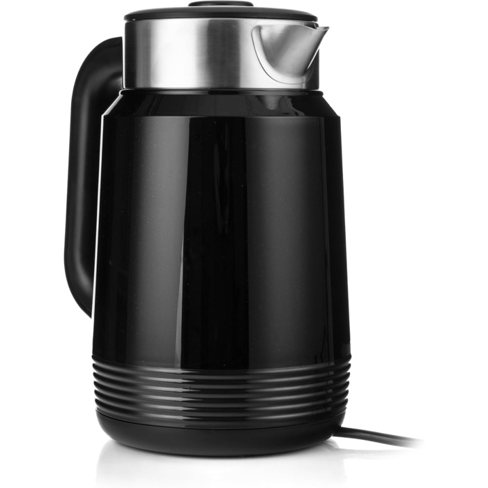 Електричний чайник LEHMANN з нержавіючої сталі 2L, 2200W, швидке нагрівання, подвійні стінки, автовимкнення та захист від перегріву, BPA-free, для великих сімей та офісів, чорний