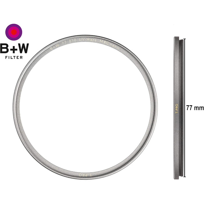 Фільтр B+W 010 UV-Haze- und Schutz-Filter T-Pro, 77 мм, MRC Nano, Titan-Finish, Ultra Slim