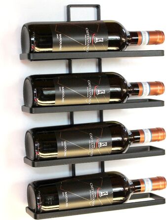 DanDiBo Wine Rack Metal Black Wall Mount 4-Wine Expandable Freestanding Bottle Rack Bottle Shelf Bottle Holder Wall (8 Bottles / 2 Pcs)