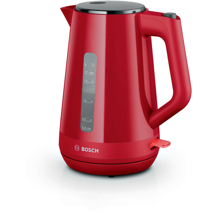 Електричний чайник BOSCH TWK1M124, червоний, пластиковий, 2400 Вт, 1.7 л