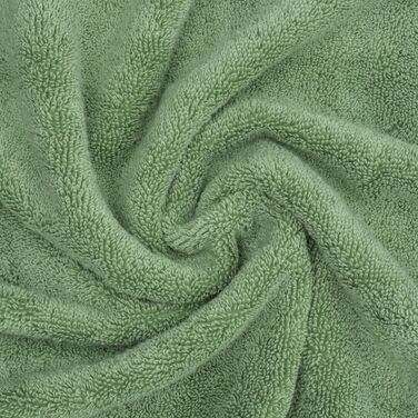 Набір рушників American Soft Linen Premium з турецької бавовни, готельна серія, 6 предметів (4 рушники для рук), шалфейний зелений