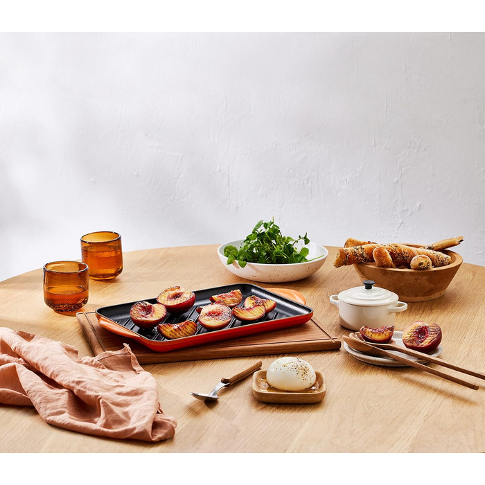 Гриль-плита Le Creuset 33 см з чавуну, чорна, для всіх типів плит, індукція