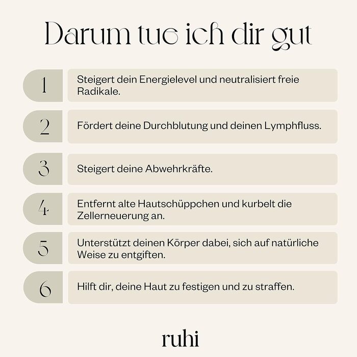 RUHI Body Brush/Dry Brush SOFT 100% Natural Bristles/Made in Germany, regional beechwood & plastic-free for dry brushing massage (dry brush), lymphatic drainage against cellulite (wood color, beige, black)