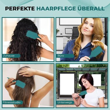 Щітка для волосся Lockenbürste Premium - для кучерявого волосся, біо-щітка з щетиною дикого кабана, без заплутування, оригінальна 3-в-1 для створення локонів (Ліловий/Блакитно-зелений)
