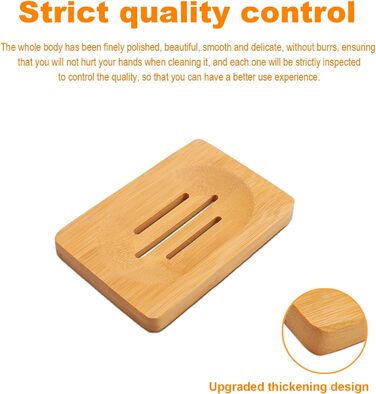 Набір з 3 дерев'яних підставок для мила 0XBIT з піддоном та антиковзною підкладкою для ванної та кухні