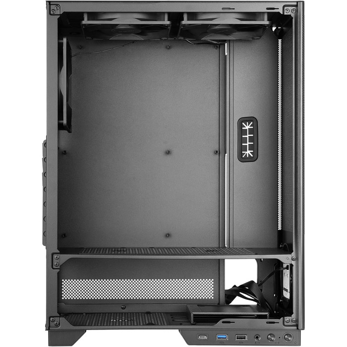 Корпус ПК Tacens SAGITTA20 з LED-дисплеєм, 3 вентилятори 120мм, скло, сітка, USB-C, чорний
