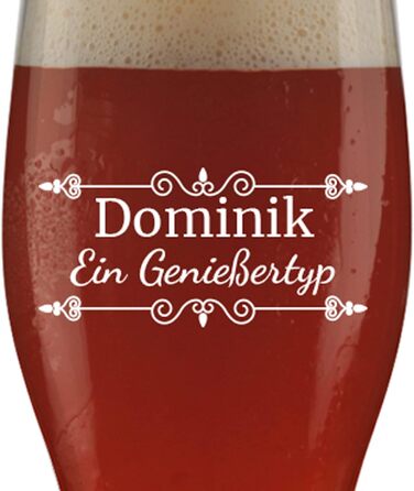 Склянка для пива з іменем або побажанням, 0,5л, з гравіюванням, індивідуальний подарунок, персоналізована склянка для пшеничного пива (оздоблення 01)