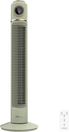 Вентилятор Cecotec EnergySilence 1090 Skyline Retro Smart Green - підлоговий, 81 см, 40W, LED дисплей, сенсорне та дистанційне керування, 3 швидкості, 3 режими, таймер 12 годин, осциляція 72º, зелений