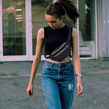 Валіклад Набір з 2 бананки/поясна сумка на пояс для жінок та дівчат, зелений (чорний)