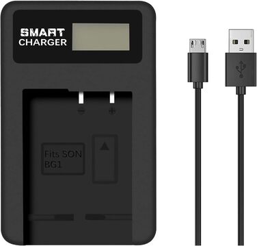 Акумулятор NP-BG1/NP-FG1 з зарядним пристроєм для Sony DSC-H10, H20, H50, H55, H70, H90, HX9V, HX10V, HX20V, HX30V, T20, T100, W90, W100, W120, W130, W150, W170, W200, W210, W215, W220, W230, W270, W290, W300 (2 шт.)