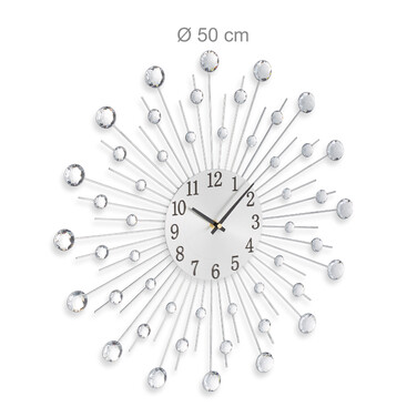 Relaxdays Wall Clock Diamond Ø 50 cm
