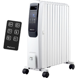 Радіатор масляний Pro Breeze Premium 2500W з цифровим дисплеєм та пультом дистанційного керування, 10 ребер, 4 режими, таймер, термостат, захист від перегріву