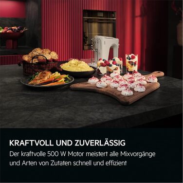 Міксер ручний AEG AHM4W (2024) – 5 швидкостей, турбо-режим, 500 Вт, білий