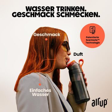 Пляшка для води air up 1000 мл з аромат-подами, сіра, для школи, спорту, з трубочкою, без цукру, для дітей та дорослих