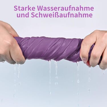 Набір рушників з мікрофібри (3 шт.): 180x80 см + 2 шт. 80x40 см. Ідеально для фітнесу, сауни, пляжу, подорожей. Темно-зелений (фіолетовий)