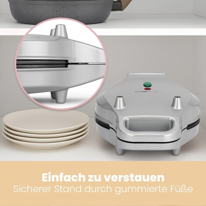 Clatronic Bubble Waffle Maker - 700W Rotating Waffle Iron with Non-Stick Surface | WA 3772