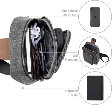 Сумка Bugatti Luce Crossbody Grey (сіра) - через плече