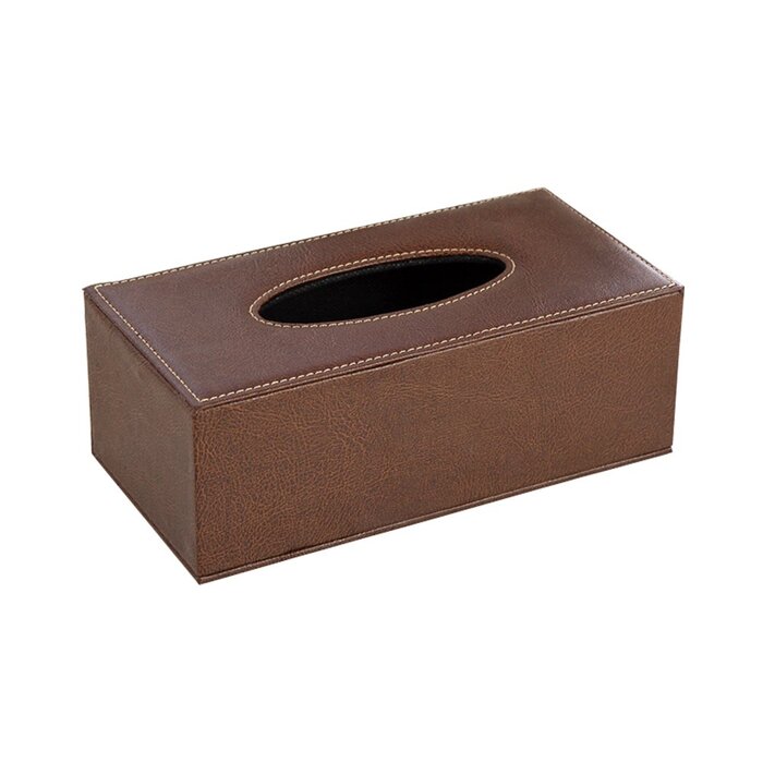 Тримач для серветок зі шкіри, коричневий, для дому, офісу, автомобіля. Ретро дизайн, міцний, стильний.