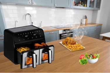 Аерофритюрниця AirDweller ADTJF2 2400 Вт, 9 л, чорно-срібляста