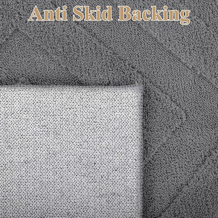 Килимок для вітальні SHACOS з коротким ворсом, сірий, 120 x 160 см. Геометричний килим з 3D ефектом, антиковзаюча підкладка, для спальні, їдальні